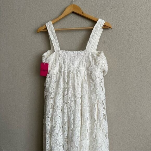 Buddy Love KENNY SMOCKED BACK MAXI DRESS - WHITE Size Small - Picture 11 of 16